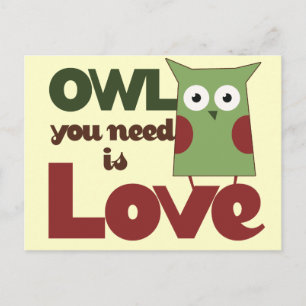 Carte Postale Owl Love
