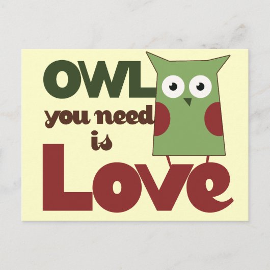 Carte Postale Owl Love (Devant)