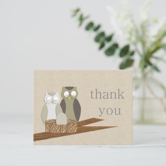 Carte Postale Owl Merci (Debout devant)