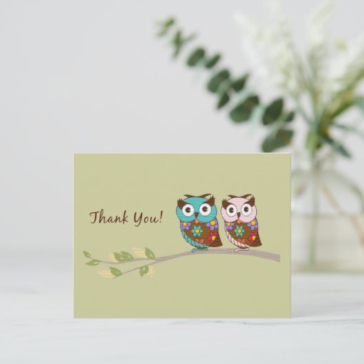 Carte Postale Owl Merci (Debout devant)