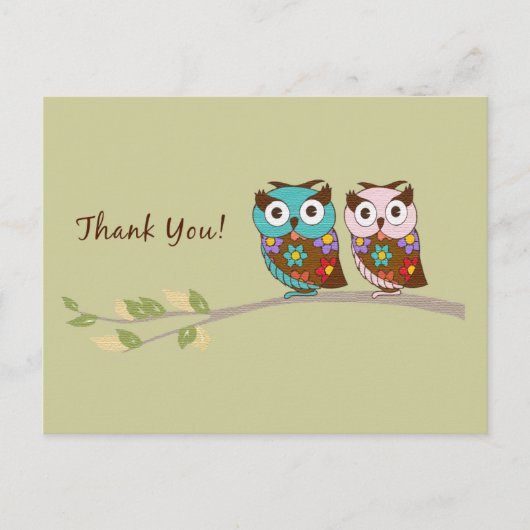 Carte Postale Owl Merci (Devant)