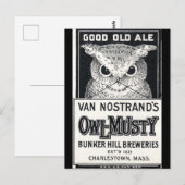 Carte postale Owl-Musty Ale Beer (Devant / Derrière)