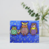 Carte Postale Owl Regroupez Fun Folk Art (Debout devant)