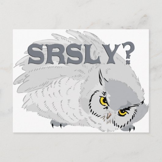 Carte Postale Owl SRSLY ? (Devant)