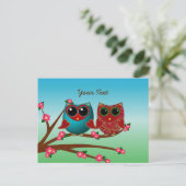 Carte Postale Owl vous aime PostCard (Debout devant)