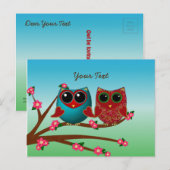 Carte Postale Owl vous aime PostCard (Devant / Derrière)