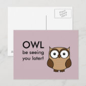 Carte Postale Owl Vous Regarde Plus Tard (Devant / Derrière)