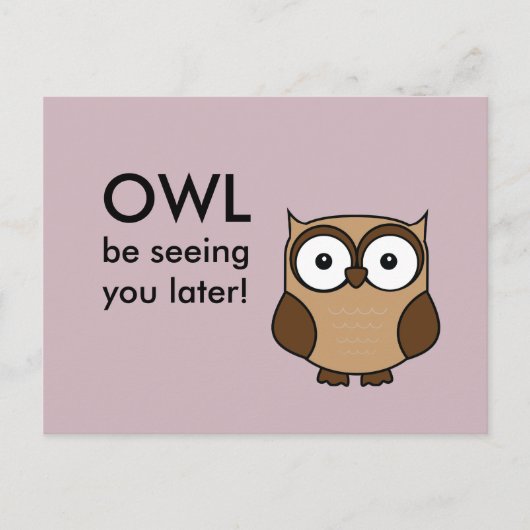 Carte Postale Owl Vous Regarde Plus Tard (Devant)