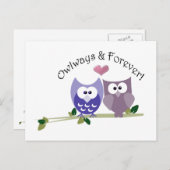 Carte Postale Owlways and Forever ! Design de la chouette (Devant / Derrière)