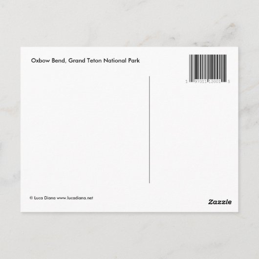 Carte Postale Oxbox Bend en automne (Dos)