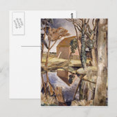 Carte Postale Oxenbridge Pond, célèbre oeuvre de Paul Nash (Devant / Derrière)