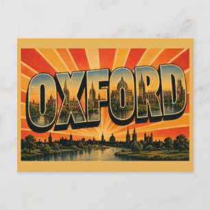 Carte Postale Oxford Angleterre Art de Voyage Vintage