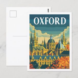 Carte Postale Oxford Angleterre Vintage célèbre Travel Place
