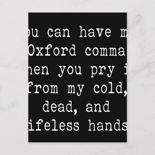 Carte Postale Oxford Comma (Devant)