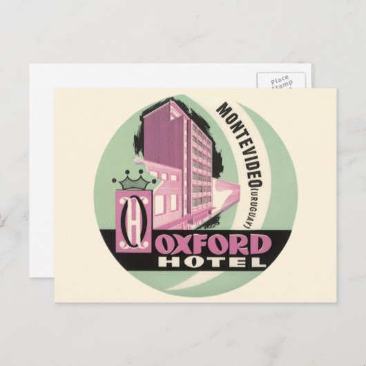 Carte Postale Oxford Hotel, Montevideo, Uruguay, Voyage Ancien (Devant / Derrière)