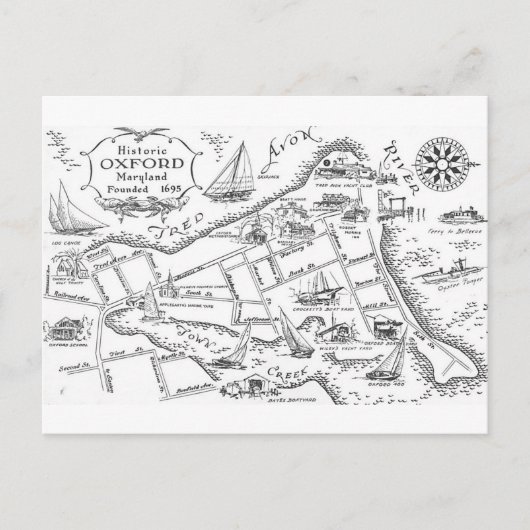 Carte Postale Oxford MD vintage (Devant)