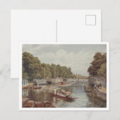 Carte Postale Oxford UK College Barges Folly Bridge 1910 (Devant / Derrière)