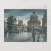 Carte Postale Oxford University in Rain Japanese Woodblock Print (Devant)