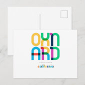 Carte Postale Oxnard California Mid Century, Pop Art, (Devant / Derrière)