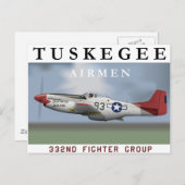 Carte Postale P51D "Red Tail" Mustang (Devant / Derrière)