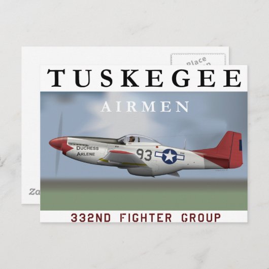 Carte Postale P51D "Red Tail" Mustang (Devant / Derrière)