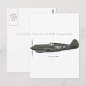 Carte Postale P-40B Défense de Pearl Harbour (Devant / Derrière)