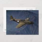 Carte Postale P-51 Mustang en vol, 1942 (Devant / Derrière)