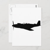 Carte Postale P-51 Mustang Silhouette (Devant / Derrière)