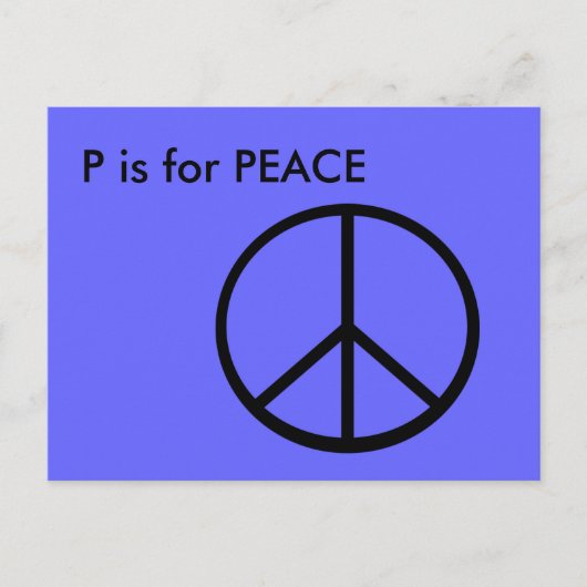 Carte Postale "P" est pour Peace Alphabet Flashcard (Devant)