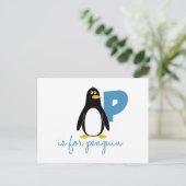 Carte Postale P est pour Penguin (Debout devant)