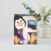 Carte Postale P est pour Penguin (Debout devant)