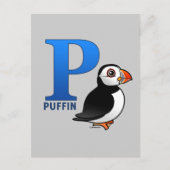 Carte Postale P est pour Puffin (Devant)