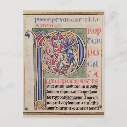 Carte Postale 'P' initial historique représentant une chasse au (Devant)