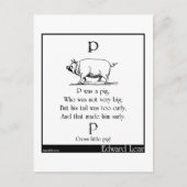 Carte Postale P was a pig (Devant)