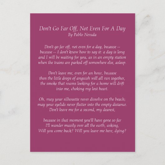 Carte postale Pablo Neruda (Devant)