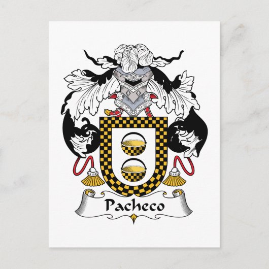 Carte Postale Pacheco Family Crest (Devant)
