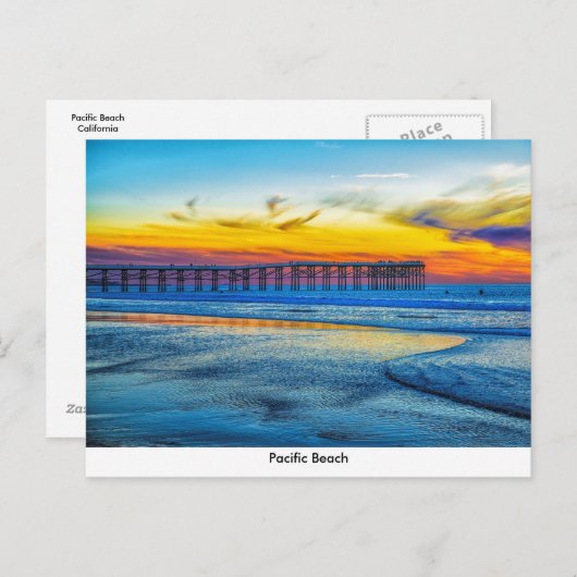Carte postale Pacific Beach Pier (Devant / Derrière)