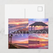 Carte Postale Pacific Beach Wansea Ocean Sunset San Diego (Devant / Derrière)