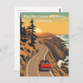 Carte Postale Pacific Coast Highway Californie Rétro Côtière (Devant / Derrière)