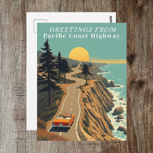Carte Postale Pacific Coast Highway Californie Salutations Côte