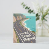 Carte Postale Pacific Coast Highway Graphic Travel Art (Debout devant)