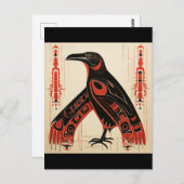 Carte Postale Pacific Northwest art style raven (Devant / Derrière)