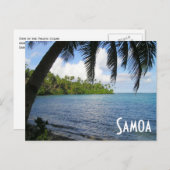 Carte Postale Pacifique Sud encadré par Palm Tree, Samoa (Devant / Derrière)