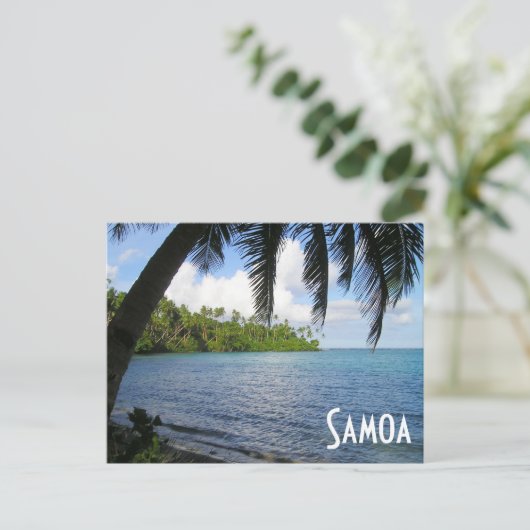 Carte Postale Pacifique Sud encadré par Palm Tree, Samoa (Debout devant)