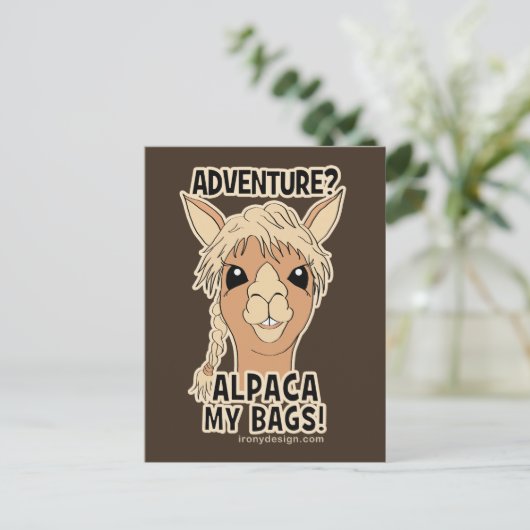 Carte Postale Pack Mes Sacs Funny Alpaca Llama (Debout devant)