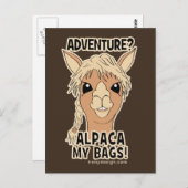 Carte Postale Pack Mes Sacs Funny Alpaca Llama (Devant / Derrière)