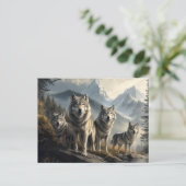 Carte Postale Pack Wolf en paysage de montagne (Debout devant)