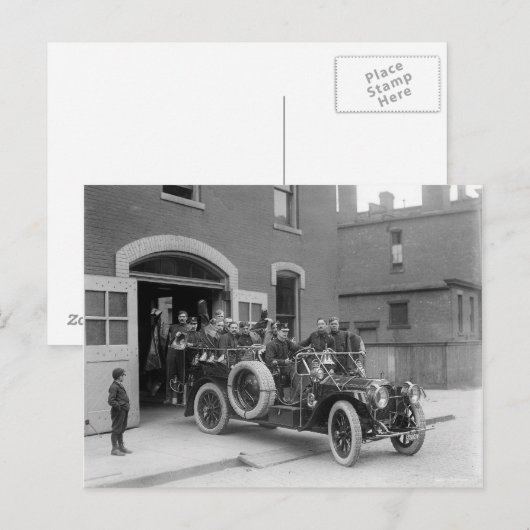 Carte Postale Packard Fire Squad, 1911 (Devant / Derrière)