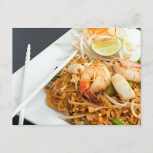 Carte Postale Pad de fruits de mer Noodles de riz frits thaïland