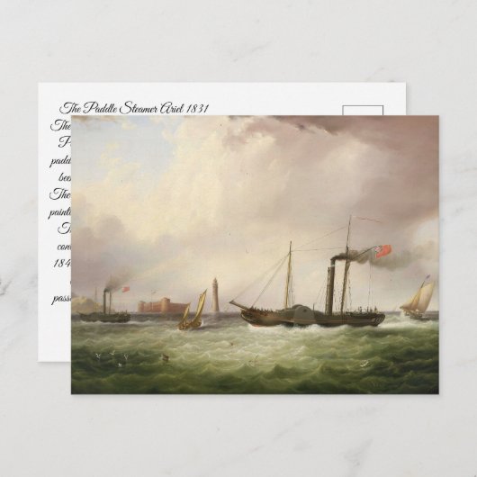 Carte Postale Paddle Steamer Ariel 1831 (Devant / Derrière)